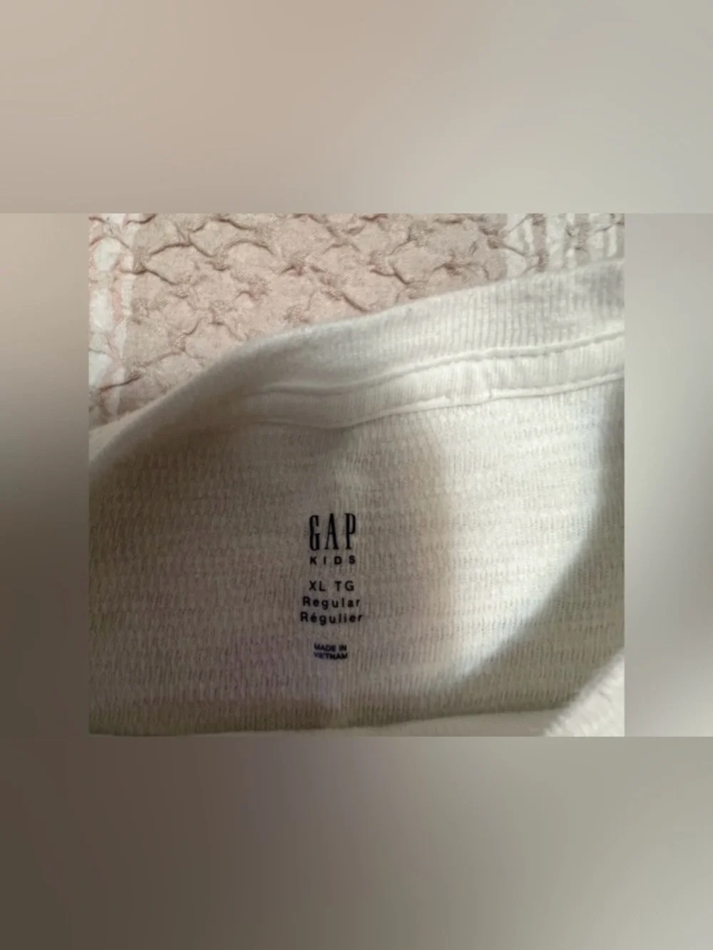 GAP White Crewneck Waffle Thermal Pullover Boy